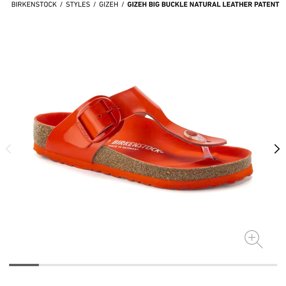 Birkenstock Gizeh Big Buckle Sandals in High Shine Tomato